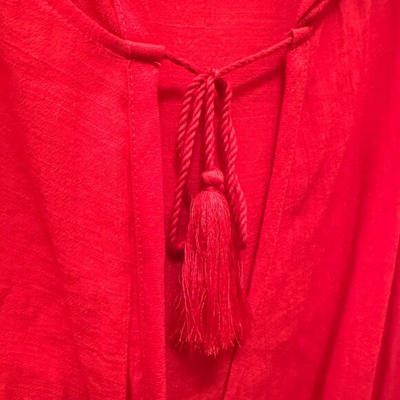 Bold Coral Hooded Tie-Front Top & Pants Set – Size L - Picture 3 of 10